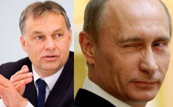 
Premierul ungar Viktor Orban (st) şi preşedintele rus, Vladimir Putin.