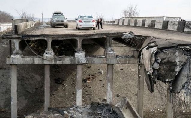 
Distrugeri provocate de conflictul separatist in estul Ucrainei.