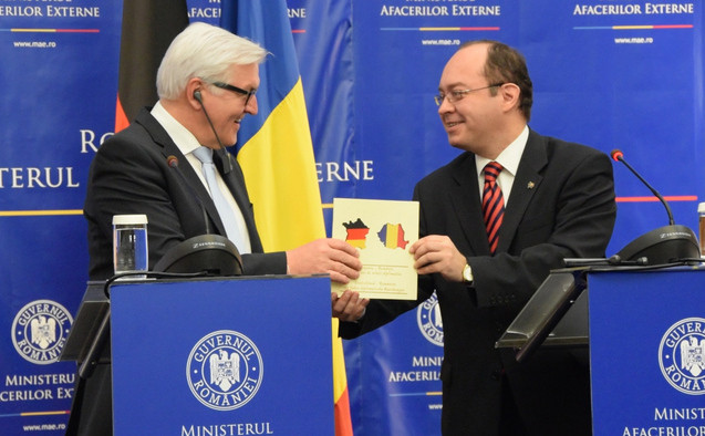 Ministrul afacerilor externe, Bogdan Aurescu si ministrul de externe al Republicii Federale Germania, Frank-Walter Steinmeier