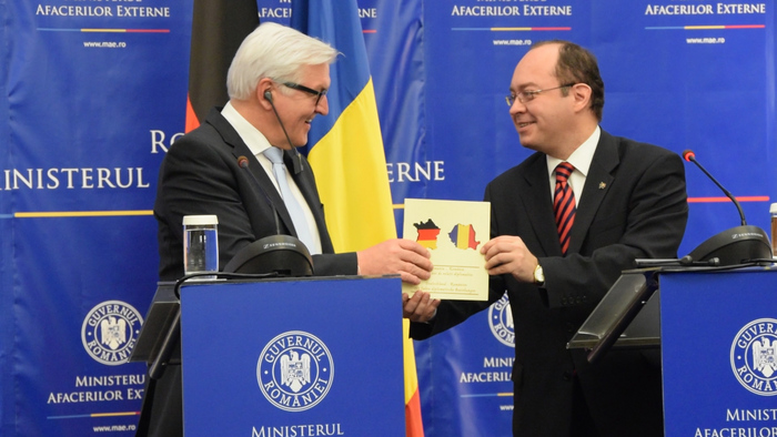 Franz Walter Steinmeier şi Bogdan Aurescu la MAE, 9 martie 2015 (Epoch Times România)
