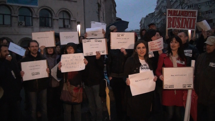 Protest împotriva votului dat de Senat în cazul Şova, 27 martie 2015, Piaţa Universităţii