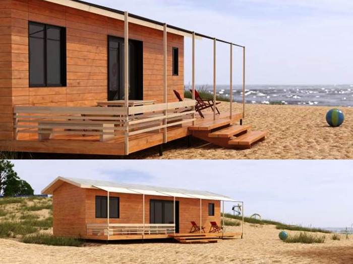 Proiect de casa mică de vacanţă din lemn – zona litoral