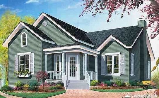 Casă de vacanţă din lemn în stil american pe un nivel (caseamericane.ro)