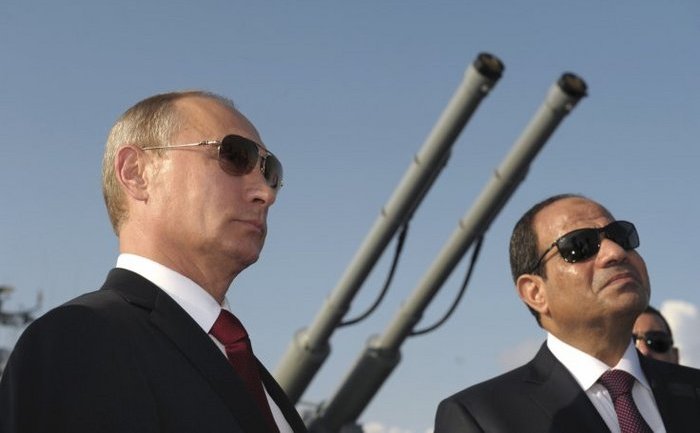 Preşedintele rus Vladimir Putin şi omologul său egiptean Abdel Fattah al-Sisi.