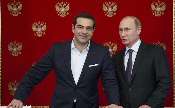 Premierul grec Alexis Tsipras (st) şi preşedintele rus Vladimir Putin. (Captură Foto)