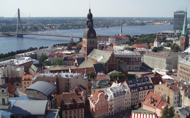 Vedere generală a capitalei letone Riga.