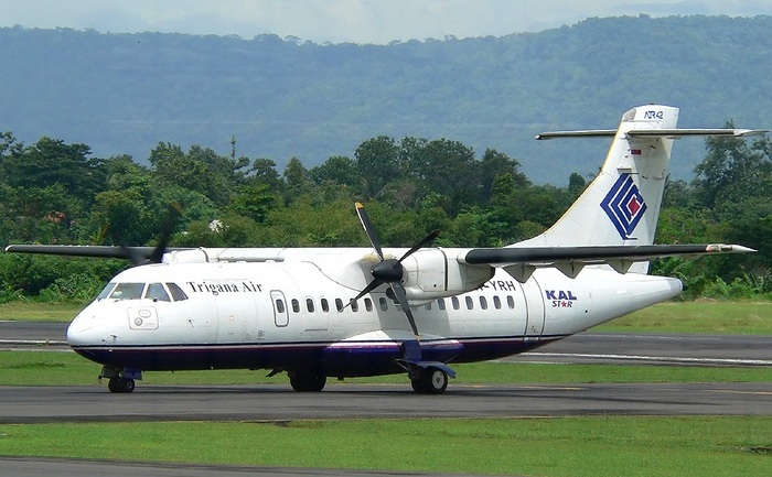 Avion ATR 42-300 al companei Trigana Air. (Captură Foto)