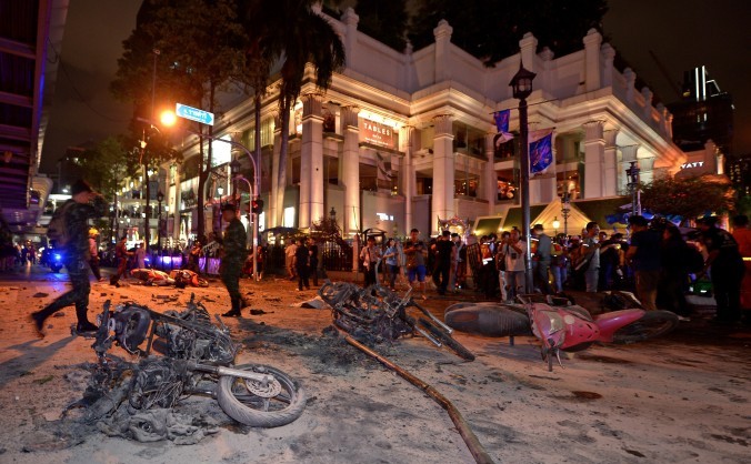 Scena atentatului din Bangkok. 17 august 2015