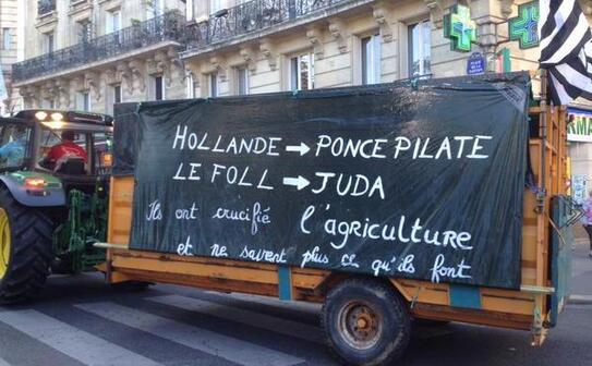 Protest al fermierilor la Paris (Twitter)