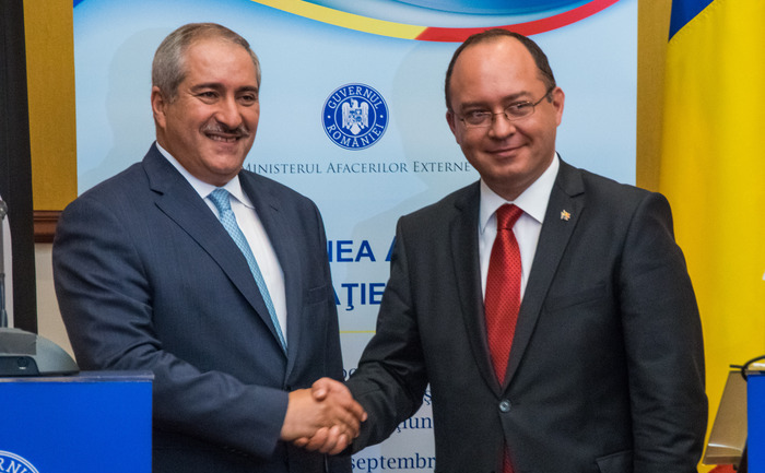 Ministrul afacerilor externe al Iordaniei, Nasser Judeh şi ministrul român de externe Bogdan Aurescu, 03 septembrie 2015