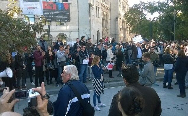 Protest împotriva lui Gabriel Oprea (Epoch Times România)