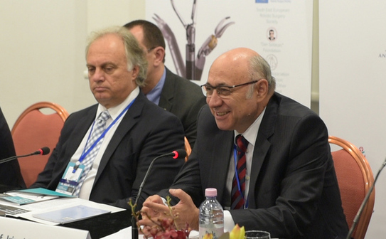 Prof. dr. Irinel Popescu. în cadrul conferinţei de presă a Congresului Internaţional de Chirurgie Robotică (Epoch Times)