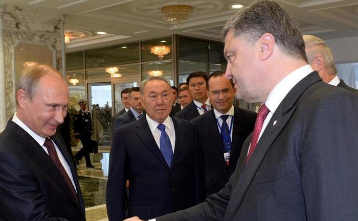 Putin şi Poroşenko la Minsk, februarie 2015, arhivă