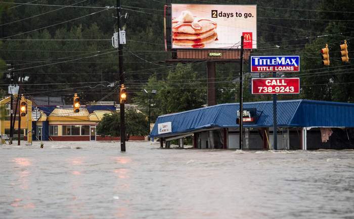 Inundaţii masive în Carolina de Sud, 4 octombrie 2015 (Sean Rayford/Getty Images)