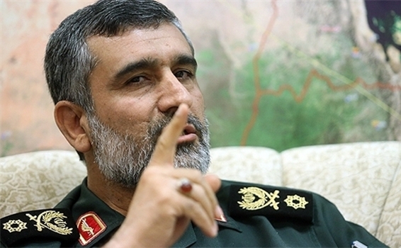 Generalul de brigadă Amir Ali Hajizadeh, comandantul Forţei Aerospaţiale din cadrul Gărzilor Revoluţionare ale Iranului (IRGC).