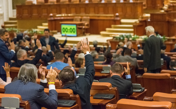 Parlamentari români votează