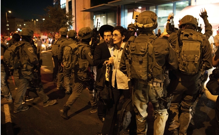 Forţele de securitate israeliene în Ierusalimul de Est, 14 octombrie 2015 (MENAHEM KAHANA/AFP/Getty Images)