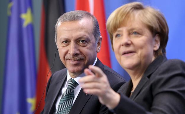 Angela Merkel împreună cu Tariyp Recep Erdogan