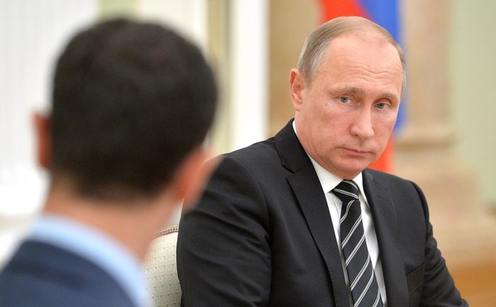 Vladimir Putin împreună cu Bashar al-Assad la Moscova, 21 octombrie 2015