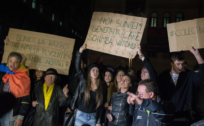 Protest de amploare în Bucureşti în urma tragediei de la Colectiv,  03 noiembrie 2015 (Eugen Horoiu/Epoch Times)