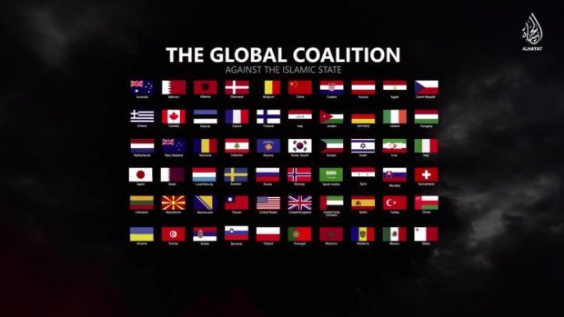 Drapelele celor 60 de ţări ameninţate de ISIL