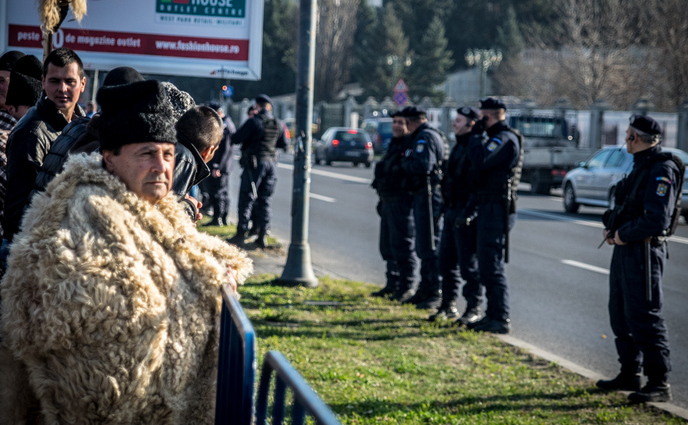 Protestul ciobanilor din faţa Parlamentului