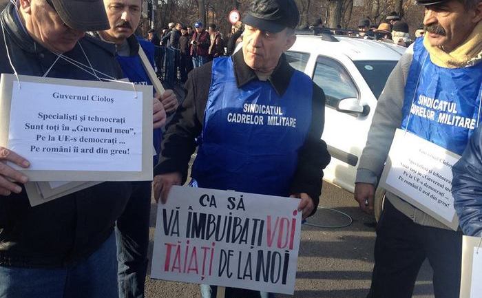 Protest al Sindicatului Cadrelor Militare Disponibilizate (Epoch Times România)