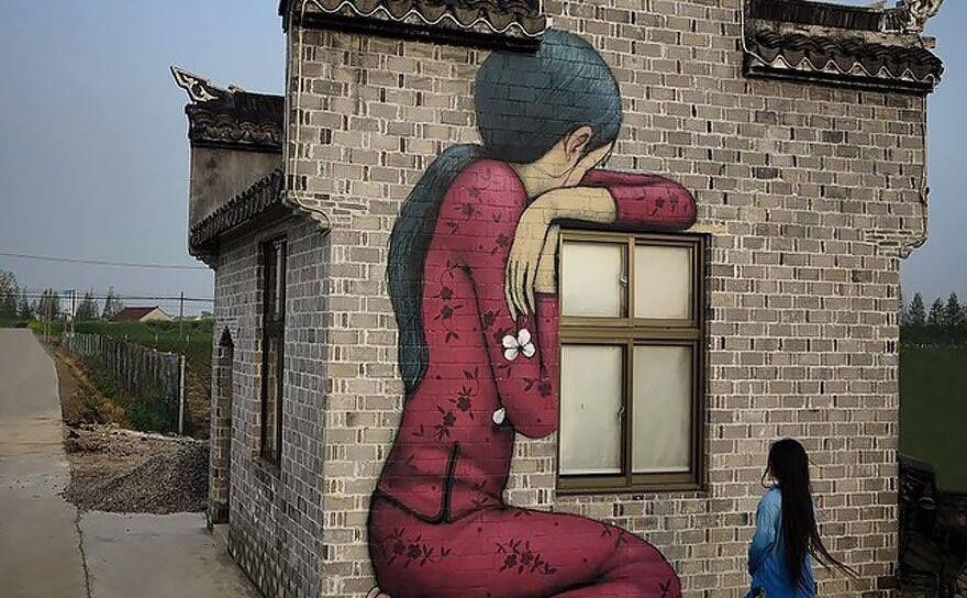 Pictura murală realizată de Julien Malland, alias Seth Globepainter (Facebook)