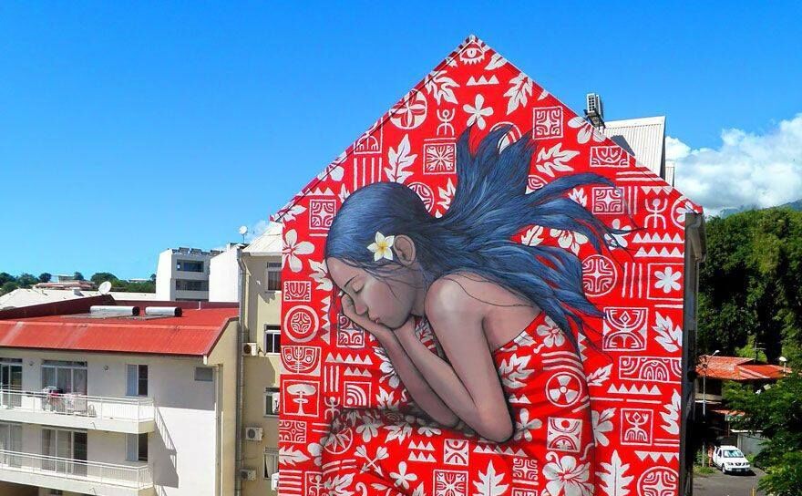 Pictura murală realizată de Julien Malland, alias Seth Globepainter (Facebook)