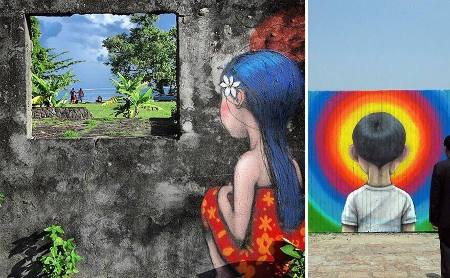 Pictura murală realizată de Julien Malland, alias Seth Globepainter (Facebook)