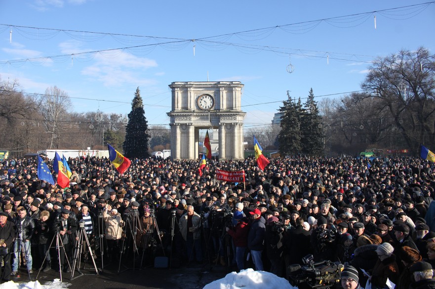 Miting de protest în Piaţa Marii Adunări Naţionale de la Chişinău