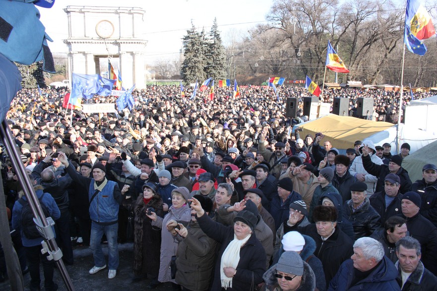 Protest în Piaţa Marii Adunări Naţionale împotriva oligarhiei moldoveneşti (Epoch Times România)