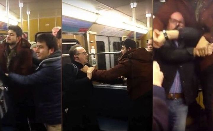 Imigranţi atacă un bărbat într-un metrou din Munchen. (YouTube/Screenshot)