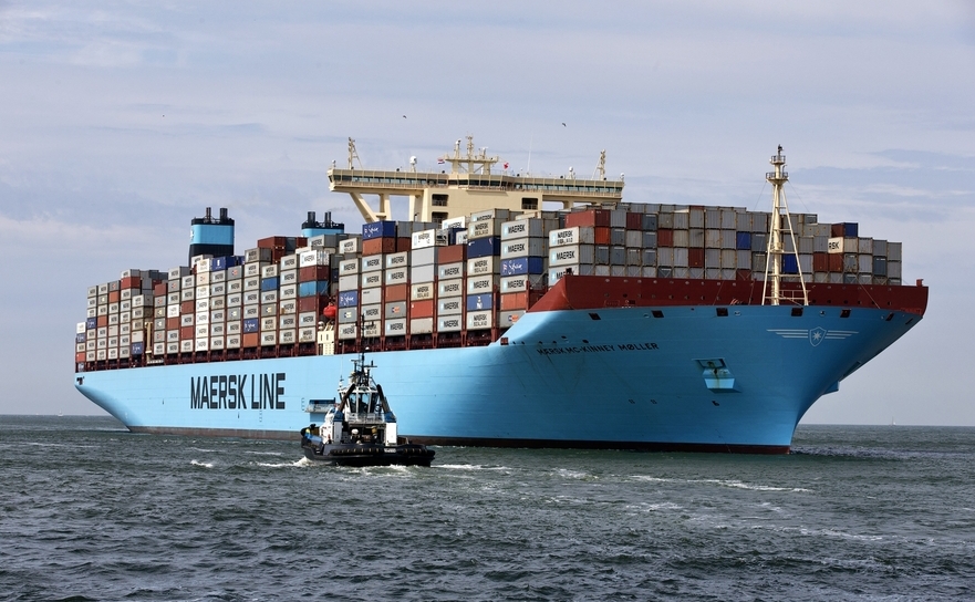 Navă de transport a companiei daneze Maersk.