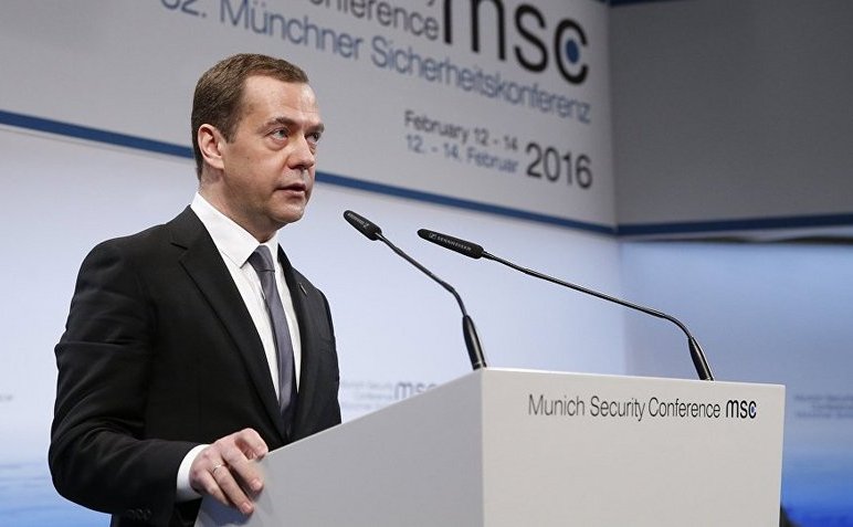 Premierul rus Dmitri Medvedev la Conferinţa pentru Securitate din Munchen, 13 februarie 2016.