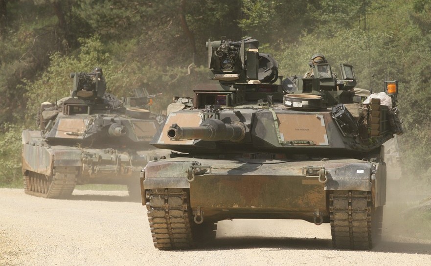 Tancuri americane M-1A2 participă la exerciţii militare în Germania, 2014.