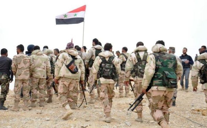 Soldaţi sirieni în oraşul Palmyra, 27 martie 2016. (Captură Foto)