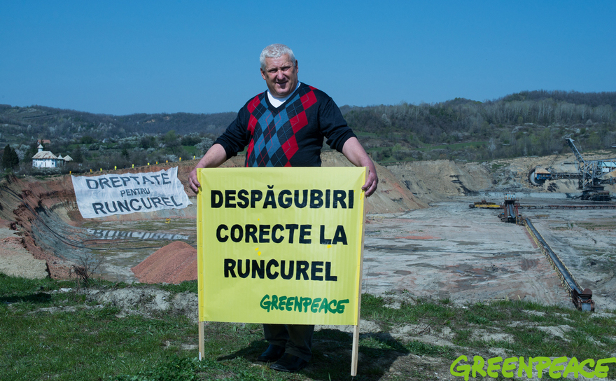 Protest Greenpeace pe marginea carierei Jilţ Nord, Gorj (Mircea Topoleanu)