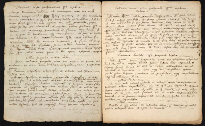 Manuscrisul lui Isaac Newton (Chemical Heritage Foundation)