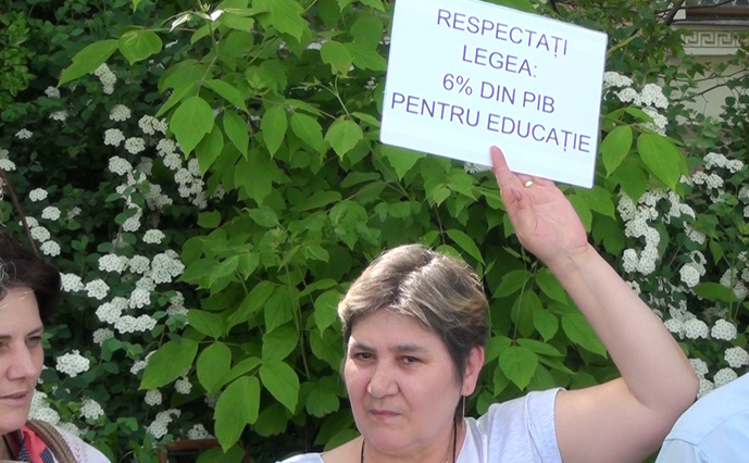 Protest al profesorilor la Guvern. (Epoch Times România)