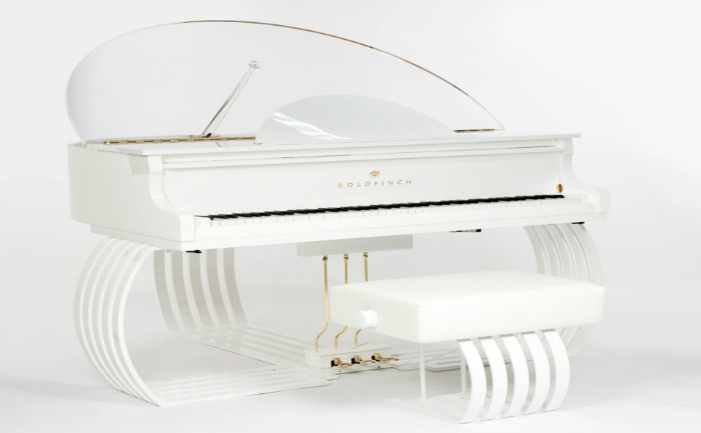 Renumitul brand britanic de piane Goldfinch a prezentat cel mai mic pian cu coadă din lume: exclusivistul Sygnet Grand Piano (Imagine: Goldfinch)