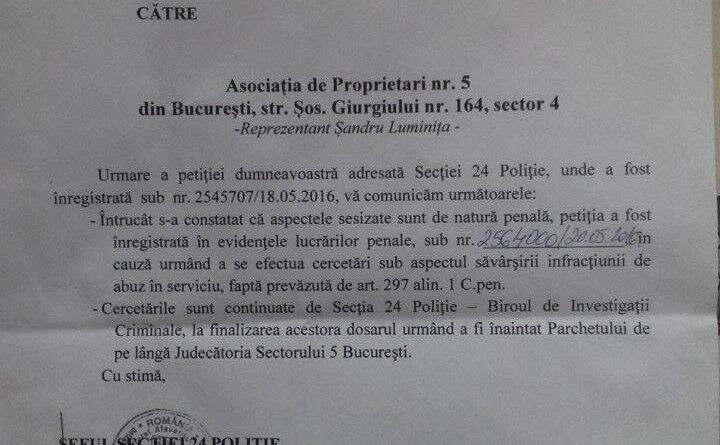 Răspunsul secţiei 24 Poliţie (Luminiţa Şandru)