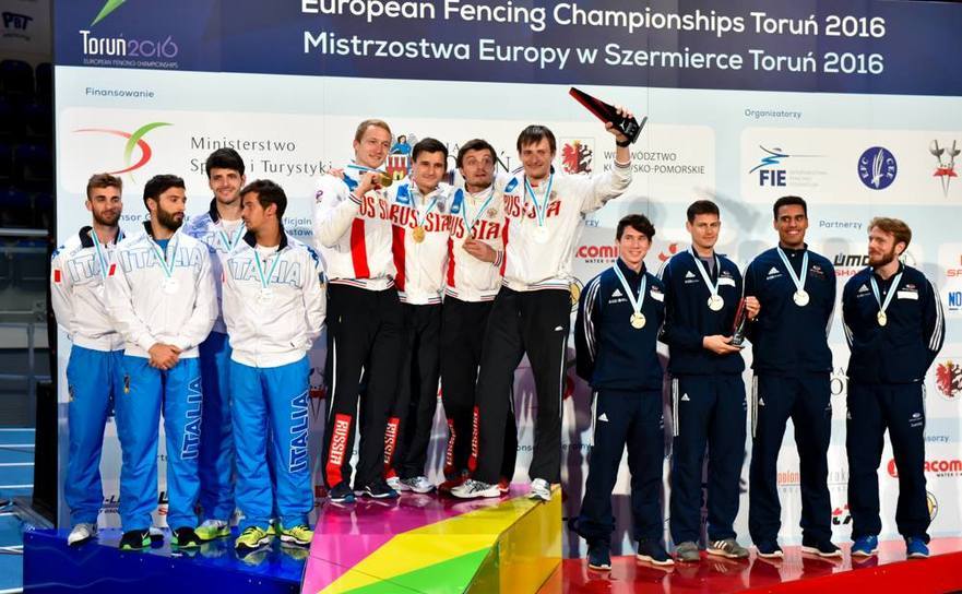 Rusia, Italia şi Marea Britanie au ocupat primele trei poziţii la CE 2016 de la Torun (Polonia) (European Fencing Championships Toruń 2016/facebook)