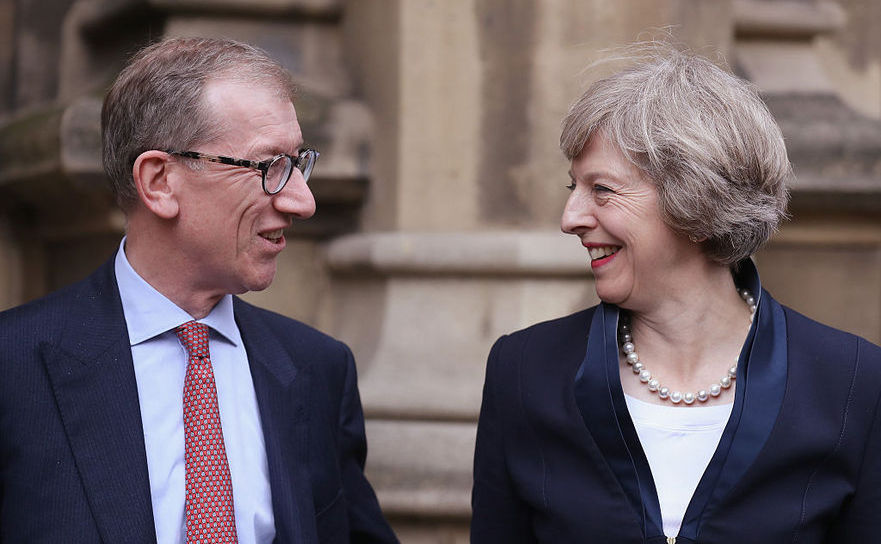 Theresa May împreună cu soţul său Philip John May, 11 iulie 2016 