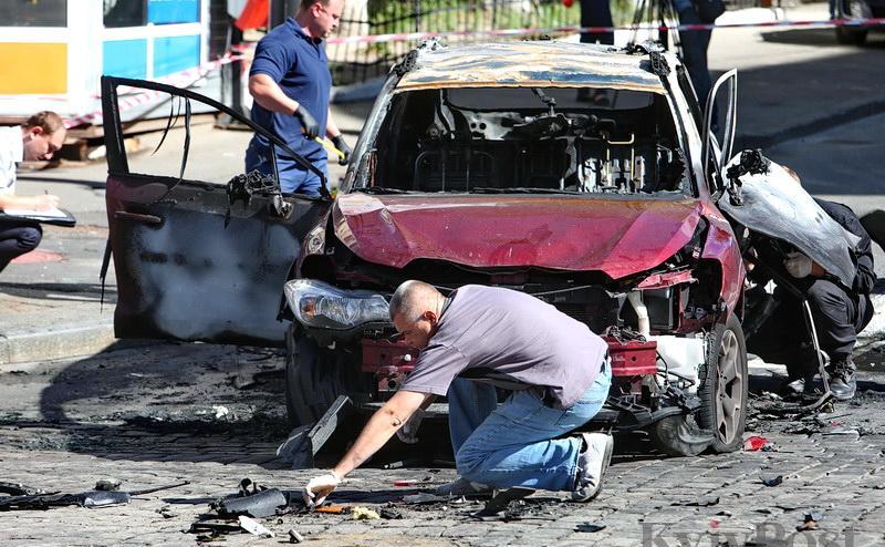 Scena atentatului asupra jurnalistului Paul Şeremet la Kiev, 20 iulie 2016