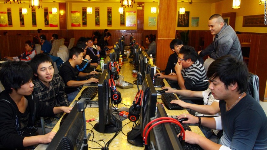Internet cafe în Zhejiang, China.