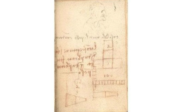 Pagina din caietul lui Leonardo da Vinci