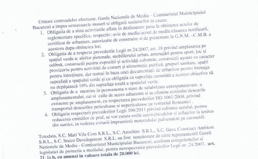 Pagina 2 a adresei trimise de Garda de Mediu Uniunii Salvaţi Bucureştiul (USB)