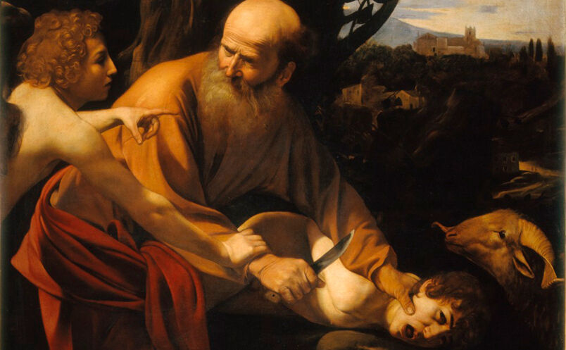 Pictura "Sacrificiul lui Isaac" a pictorului italian Caravaggio, deţinută de Galeria Uffizi din Florenţa (Wikipedia.com)