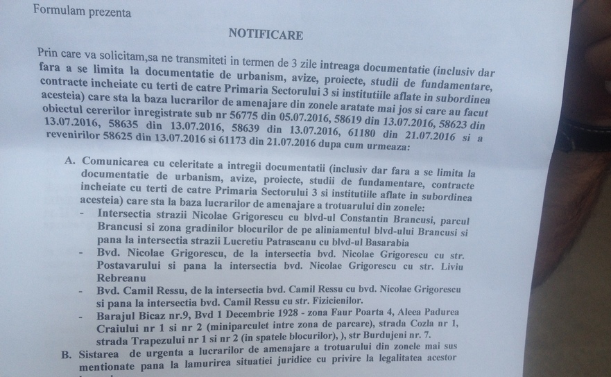 Notificarea de la executor judecătoresc pentru primarul Robert Negoiţă, pagina 1 (Epoch Times)